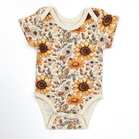 Organic Cotton Short Sleeve Baby Bodysuit, Bryony Organic Earthy Clothing